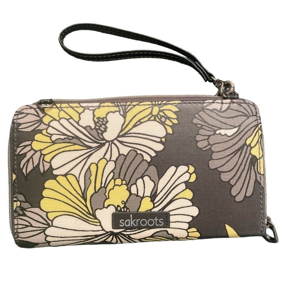 Sakroots Large Wallet/Wristlet Slate Floral Blossom